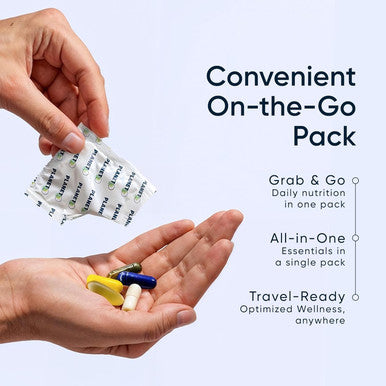 Planet 3 Vitamin Packs, Daily Vitamins For Immune, Energy, Heart & Vision Support Multivitamins, Vitamin D, Probiotics, Omega 3, Methyl B12 Core Supplements For Women And Men 30 Daily Packs