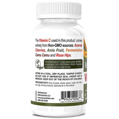 Deva Vegan Vitamins - Vegan Food Based Premium Vitamin C - Multisource - Non-GMO - 90 Tablets