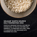 Solgar Earth Source Food Fermented Koji Zinc 25Mg 30 Vegetable Capsules - Higher-Absorption Bioavailable Zinc For Immune & Skin Health - Non-Gmo Vegan No Gluten No Dairy Kosher - 30 Servings