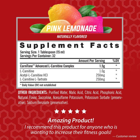 Isatori L-Carnitine Ls3 1500 Triple-Blend Liquid L Carnitine Supplement With Acetyl & Tartrate Stimulant Energy Low Calories Sugar Or Gluten Keto-Friendly Pink Lemonade (32 Servings)