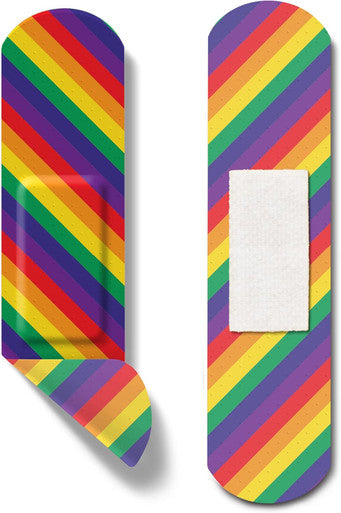 Curad Pride Bandages 2 Designs Plastic Standard Bandages are .75" x 3" 30 Count (4 Pack)