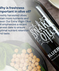 Blueprint by Bryan Johnson Olive Oil High Polyphenol Extra Virgin Olive Oil 400+ mg/kgCold Pressed Early Harvest First Cold Press Portuguese EVOO Keto Paleo NonGMO 750ml Glass Bottle