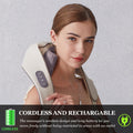 Cotsoco Neck Massager For Pain Relief Deep Tissue,6D Deep Kneading Massagers With 6 Massage Nodes,Rechargeable Neck Massager With Heat,Shiatsu Shoulder Massager,Like Human Hand,For Women