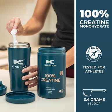 Kinetica 100% Creatine Monohydrate Powder 147 Servings Creapure Creatine. Nutritional Supplements Vegan & Gluten