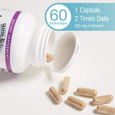 StressRelax Ashwagandha Sensoril by Natural Factors 60 vegetarian capsules 60 servings