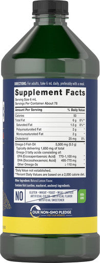 Carlyle Omega 3 Fish Oil | 1650mg | 32 fl oz (2 x 16oz Bottles) | Lemon Flavor | Non-GMO & Gluten Supplement
