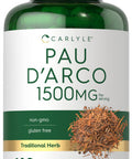 Carlyle Pau D'Arco Capsules | 1500Mg | 180 Count | Non-Gmo, Gluten Free | Herbal Supplement