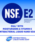 Dial Professional Moisturizers & Vitamin E Antibacterial Liquid Hand Soap, 7.5 OZ Pump Bottle (Pack of 12)