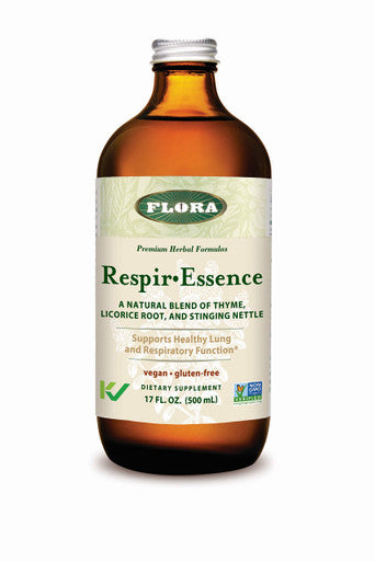 Flora RespirEssence Natural Lung Breath Aid Natural Blend of Thyme Licorice Root and Stinging Nettle Vegan and GlutenFree 17fl. oz. Glass Bottle