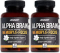 Onnit Alpha Brain Premium Nootropic Brain Supplement - Caffeine- Focus Capsules for Concentration Brain Booster & Memory Support - Cat's Claw Bacopa Oat Straw (30ct 2-Pack)