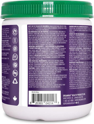 Organika Electrolytes Defence With Elderberry And Echinacea- Citrus Berry - Immune System Support, Sugar Hydration And Electrolyte Replenishment- 180G