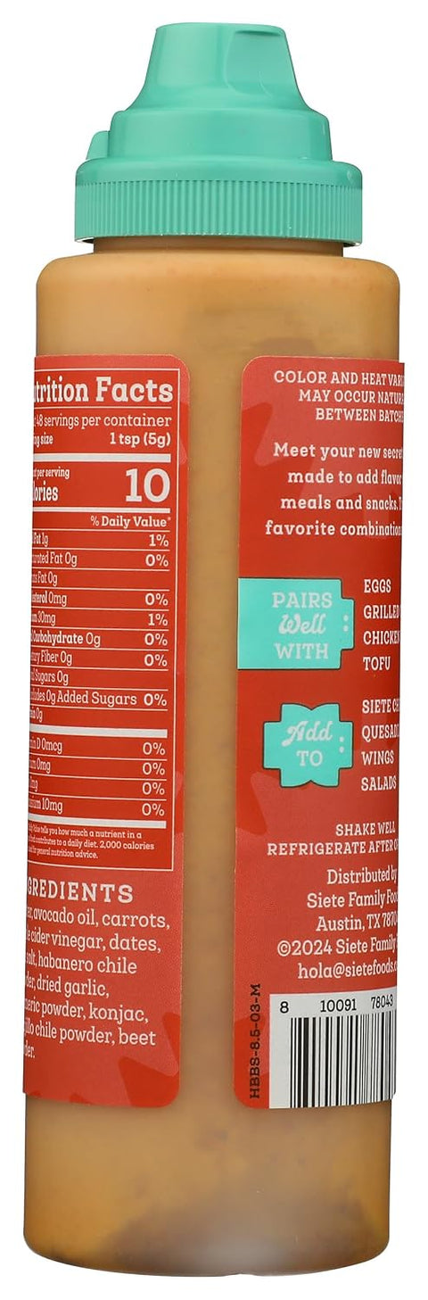 Siete Sauce Botana Habanero 8.5 OZ