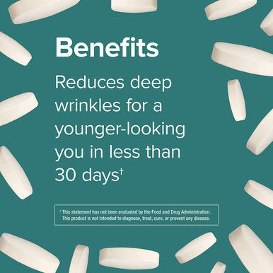 Webber Naturals Collagen30 with Hyaluronic Acid Bioactive Collagen Peptides 180 Tablets Helps Reduce Joint Pain Eye Wrinkles and Fine Facial Line Non GMO