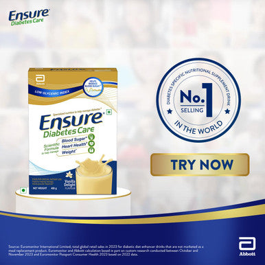 Ensure Diabetes Care- Nutrition To Help Control Blood Sugar Levels- 400 Gm Box (Vanilla Flavour) Yellow
