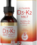 Carlyle Vitamin D3 With K2 Liquid Drops | 2 Fl Oz | Mk-7 Supplement
