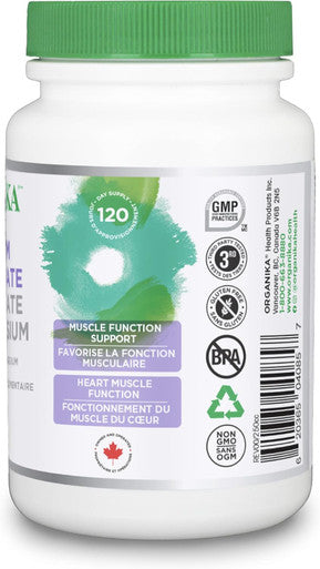 Organika Magnesium Bisglycinate - 200Mg, High Absorption, Muscle Recovery, Heart Support, 120Vcaps