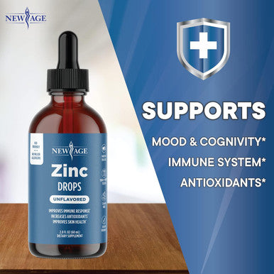 Liquid Zinc Drops For Adults & Kids By Age, Zinc Sulfate For Immune Support, Vegan, Non-Gmo & Gluten Free, 60 Day Supply, 2-Pack