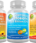 Overall Health Support Liposomal Vitamin C 1500mg Acidophilus Probiotic Vegan Probiotic Prebiotic Supplement Quercetin 500mg with Bromelain Zinc and Vitamin C Supplement