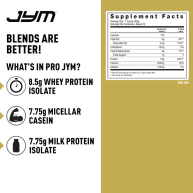 JYM Supplement Science Pro Protein Powder - Egg White Milk Whey protein isolates & Micellar Casein | Supplement Science | Tahitian Vanilla Bean Flavor 1.7 Pound