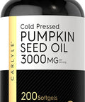 Carlyle Pumpkin Seed Oil | 3000Mg | 200 Softgel Capsules | Non-Gmo And Gluten Free Formula | Cold Pressed Dietary Supplement