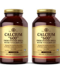 Solgar Calcium "600" - 240 Tablets Pack Of 2 - From Oyster Shell With Vitamin D3 - Non-Gmo Gluten Free Dairy Free - 240 Total Servings