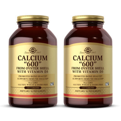 Solgar Calcium "600" - 240 Tablets Pack Of 2 - From Oyster Shell With Vitamin D3 - Non-Gmo Gluten Free Dairy Free - 240 Total Servings