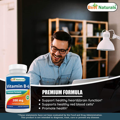 Best Naturals Vitamin B6 200Mg For Adults 120 Tablets (120 Count (Pack Of 2))