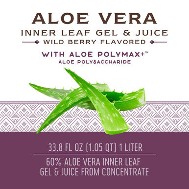 Nature'S Way Premium Aloe Vera Inner Leaf Gel & Juice 99% Purified, Wild Berry Flavored, 33.8 Fl Oz. 2-Pack(Packaging May Vary)