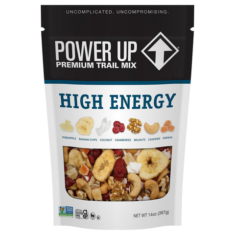 Power Up Premium Trail Mix - Protein Packed 14oz, No Added Sugar, Made Without Peanuts, Gluten Free, Vegan, Non-GMO