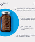 Clav Prostate Health Supplement For Men With Saw Palmetto, Pumpkin Seed, Black Garlic, Nettle Extract, Zinc & Selenium - 120 Capsules - Urinary Health & Prostate Support