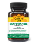 Country Life Benfotiamine With Thiamin Nerve Health Support 150Mg 60 Vegetarian Capsules