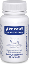 Pure Encapsulations Zinc (Citrate) - For Immune System, Tissue Development & Metabolism - Mineral Supplement With Enzymes - Highly Absorbable Zinc - Vegan & Non-Gmo - 60 Capsules