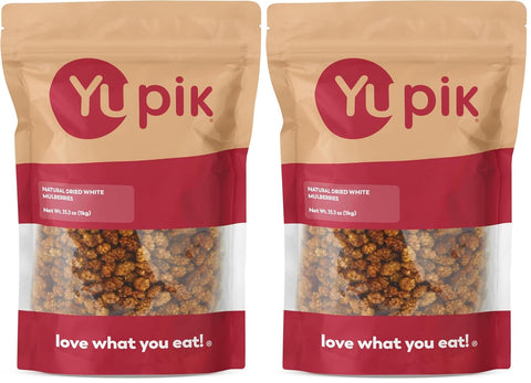 Yupik Natural Dried White Mulberries, 2.2 lb (35.2 oz), Gluten-free, Vegan, No Added Sugar, Oil-Free, Healthy Snacks, Ideal for Baking & Topping