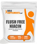 BulkSupplements Flush Free Niacin Powder - Vitamin B3 Supplement, No Flush Niacin - - 500mg , 200 Servings (100 Grams - 3.5 oz)