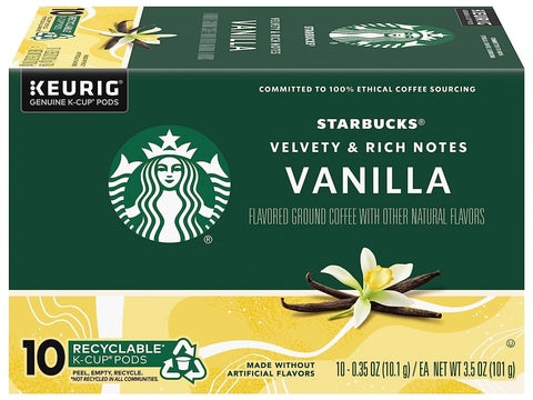 Starbucks K-Cup Coffee Pods, Caramel Naturally Flavored Coffee For Keurig Brewers, 100% Arabica, 1 Box (22 Pods)