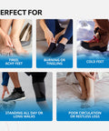 Emsense Heating Foot Massager - Cordless Vibration & Heat Therapy Wrap With 5 Heat Levels & 3 Vibration Modes For Tired Feet Ankles & Lower Calf Usb-C Rechargeable 1 Pack