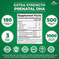 Zazzee Extra Strength Prenatal Dha Vitamins, 3-Month Supply, 500 Mg Dha, 1000 Mg Omega 3 S, 1000 Iu Vitamin D3, Burp Free, No Fis