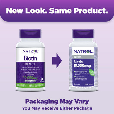 Natrol Biotin,Maximum Strength 10,000 mcg 100 Tablets