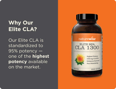 Naturewise Elite Cla 1300 Potency 95% Cla Safflower Oil Supplement
