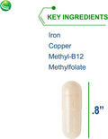 Nutra BioGenesis - Ultra Hematinic - Iron, B Vitamins and Copper for Iron Absorption, RBC Support and Energy - 60 Capsules