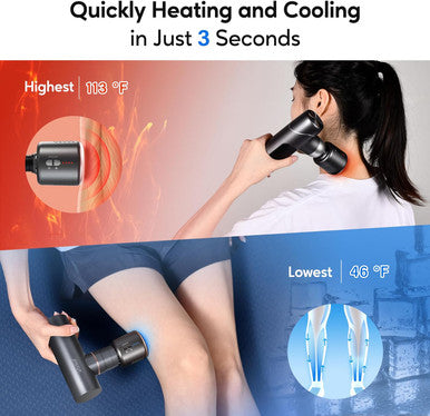 Arboleaf Massage Gun Head With Heat And Cool, Hot And Cold Massage Gun Head For Muscle Pain Relief Deep Tissue Muscle Massage Gun Accessories Rechargeable Heated Massager Gun Head
