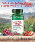 Purity Products Vegan Collagen Builder Organic Whole Foods Fruits Veg Silica Lutein Vitamin C Biotin Grape Seed Amino Acids Glycine Lysine Proline Collagen Boosters Once A Day 30 Tablets