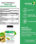 Renew Actives Ashwagandha Ksm-66 Capsules - 60 Capsules With Black Pepper, Ashwagandha Root Extract For Stress, Energy Support, Brain Supplement, And Sleep Aid