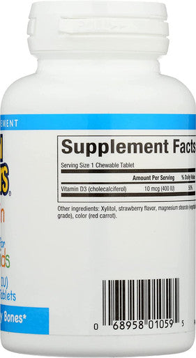 Natural Factors Vitamin D3 400 IU Supports Strong Bones Teeth and Immune Function 100 tablets 100 servings