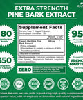 Zazzee Extra Strength French Maritime Pine Bark Extract, 350 Mg Per Capsule, 180 Vegan Capsules, 95% Proanthocyanidins, 6 Month
