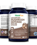 NusaPure Advanced Mushroom Defense 900mg 150 Veggie Caps (Non-GMO & ) Reishi, Maitake, Shiitake, Astragalus, Dandelion & Beta Glucan