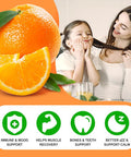 Calcium Magnesium Zinc Supplement With Vitamin D3, Sugar Calcium Gummies For Women Men, High Potency Magnesium Gummies For Bone & Muscle & Immune Health, Orange Flavors - 60 Count