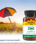 Country Life Target-Mins Zinc 50 Mg 180 Tablets - Zinc Supplements For Immune Health - Zinc 50Mg - Zinc Support