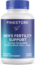 Pink Stork Blue Stork Fertility Supplements for Men - Supports Conception for Him - Male Prenatal Vitamins with Maca Root Ashwagandha Folate B12 - Sperm Heath Drive Motility - 60 Capsules