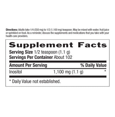 Country Life Inositol Powder 1100Mg 8 Oz Certified Gluten Free Certified Vegan
